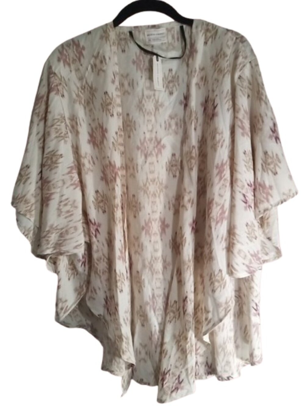 Melrose and Market Top Kimono Womens One Size Cardigan Style Wrap Ivory Pattern